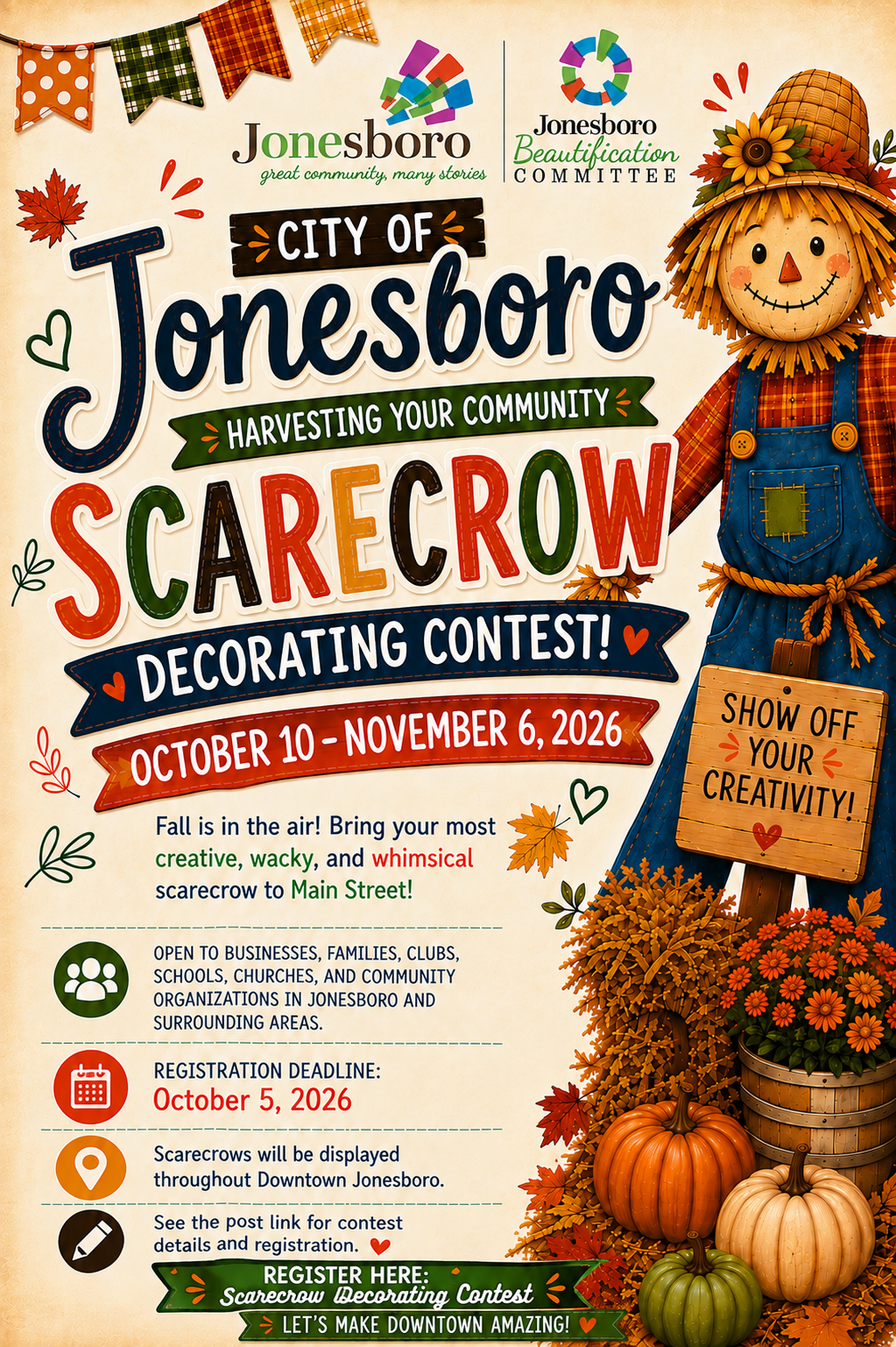 City of Jonesboro Scarecrow Decorating Contest 